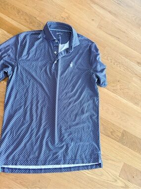johnnie-O Navy Microprint Polo